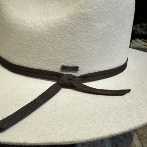 Brixton Cohen Cowboy Hat Mens Size Small (7) Dove 100% Felt Leather - Picture 2 of 16
